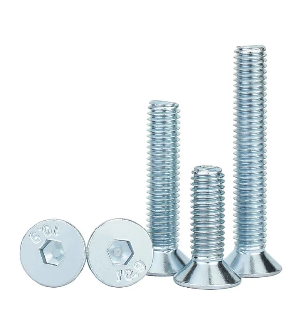 DIN 7991 Blue-White Zinc Plated Countersunk Socket Head Cap Screws