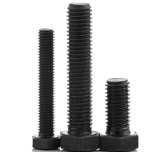 DIN933 Carbon Steel Grade 4.8 With Black Plated Hex Bolt Full Thread factory