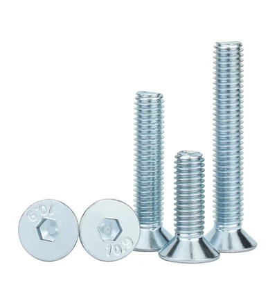 DIN 7991 Blue-White Zinc Plated Countersunk Socket Head Cap Screws